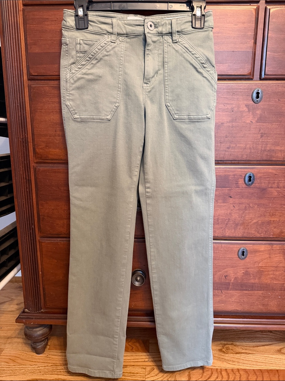 J. Jill Olive Straight-Leg Jeans with Front Patch Pockets